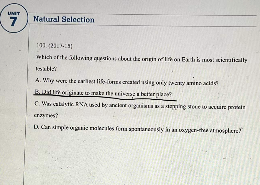 We still don't know if the origin of life was intended to make the universe a better place.